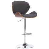 vidaXL Scaun de bar, gri, material textil