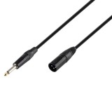 Cablu XLR tata - JACK 6.3mm tata MONO 3m x 6mm Cupru OFC invelis din cauciuc durabil si flexibil SAL XLRMJACK3