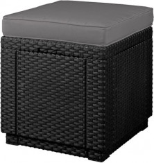 Taburet rattan Cube grafit-verde rece CURVER foto