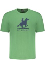 U.S. Grand POLO Tricou barbati cu imprimeu, cu decolteu la baza gatului, verde menta, S