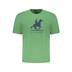 U.S. Grand POLO Tricou barbati cu imprimeu, cu decolteu la baza gatului, verde menta, S