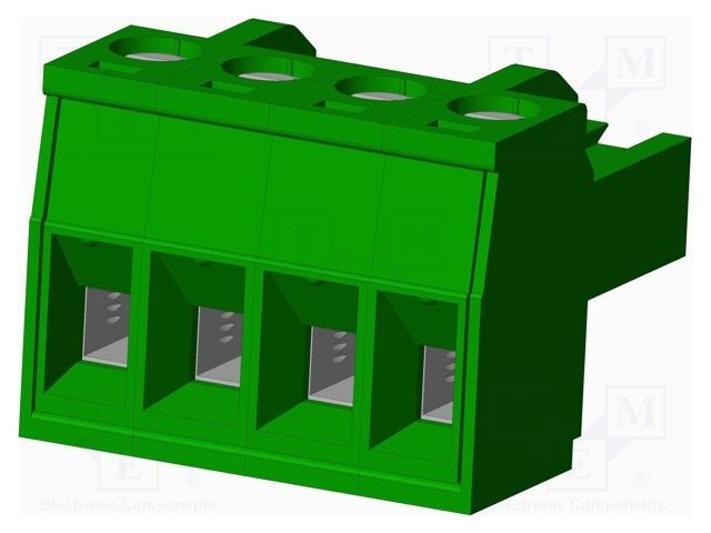 Conector regletă de conexiuni deconectabilă mufă mamă 12A 4 pini AMPHENOL ANYTEK verde