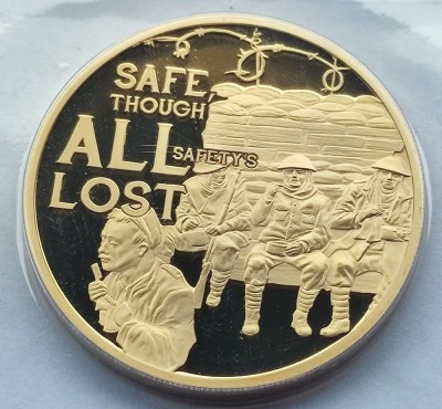 405. Moneda Guernsey 50 pence 2014 ( Centenary of WW1 The Trenches) foto
