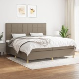 VidaXL Pat box spring cu saltea, gri taupe, 200x200 cm, textil 3142365