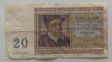Bancnota - Belgia 20 Francs 03-04-1956