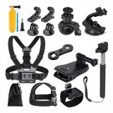 Cumpara ieftin Set Accesorii GoPro 14in1, Techsuit Action Camera (CAL29), Black