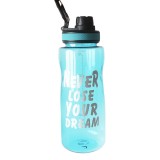 Sticla apa gradata Pufo Motivational pentru sport, fitness, antrenamente, 1 L, albastru