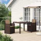 vidaXL Scaune de Dining pentru Grădină 2 pcs Maro și taupe PP 899995
