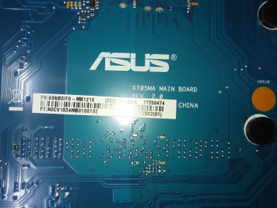 Placa de baza defecta Asus R702U R705U X705U, X705UA A184 foto