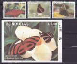 Honduras 1992 fauna fluturi MI 1142-1144 + bl.52 MNH, Nestampilat