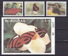 Honduras 1992 fauna fluturi MI 1142-1144 + bl.52 MNH