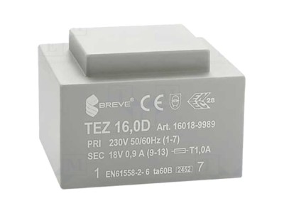 Transformator PCB &amp;icirc;ncapsulat 16VA 18V foto