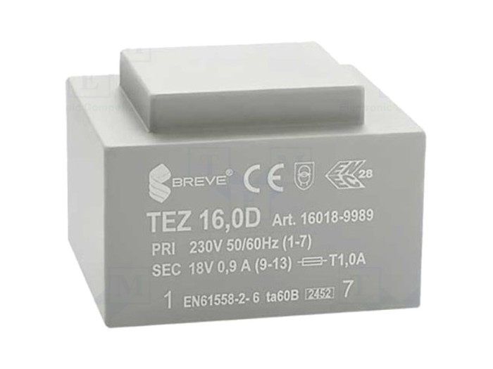 Transformator PCB &icirc;ncapsulat 16VA 18V