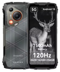 Telefon mobil Blackview BL7000 Black, 5G, 6.78 IPS HD+ 2.4K 120Hz, 24GB RAM (8GB+16GB extensibili), 256GB ROM, Android 15, 50MP, NightVision, NFC, WiF