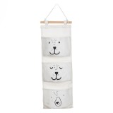 Organizator suspendat pentru copii cu 3 buzunare, gri ursulet 58x20 cm, NippleBaby