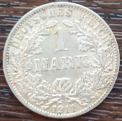 (A339) MONEDA DIN ARGINT GERMANIA - 1 MARK 1911, LIT. A, STARE FOARTE BUNA foto