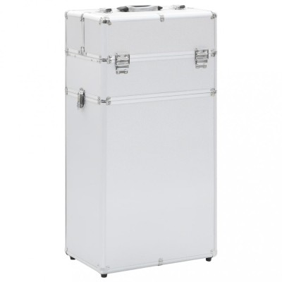 vidaXL Troler de cosmetice, argintiu, aluminiu 91821 foto