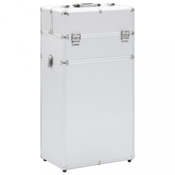 vidaXL Troler de cosmetice, argintiu, aluminiu 91821