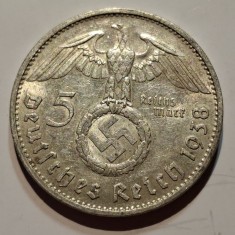 Germania Nazista 5 reichsmark 1938 G argint