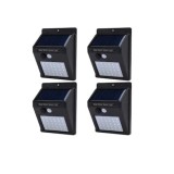 Set 4 lampi solare, FOXMAG24, 30 de LED, senzor de miscare, 0.55W