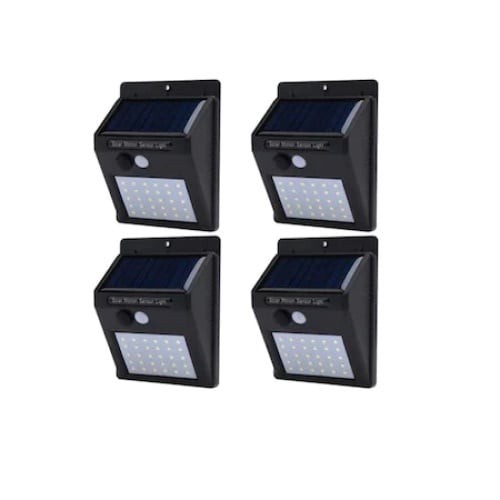 Set 4 lampi solare, FOXMAG24, 30 de LED, senzor de miscare, 0.55W