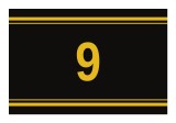 Sticker autoadeziv nr. 9 - Signetten SAFE auriu pe fundal negru