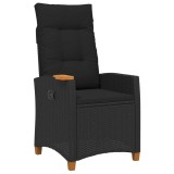 vidaXL Scaun reclinabil cu placă pentru ceai Negru 62 x 64 x 112 cm 42026805