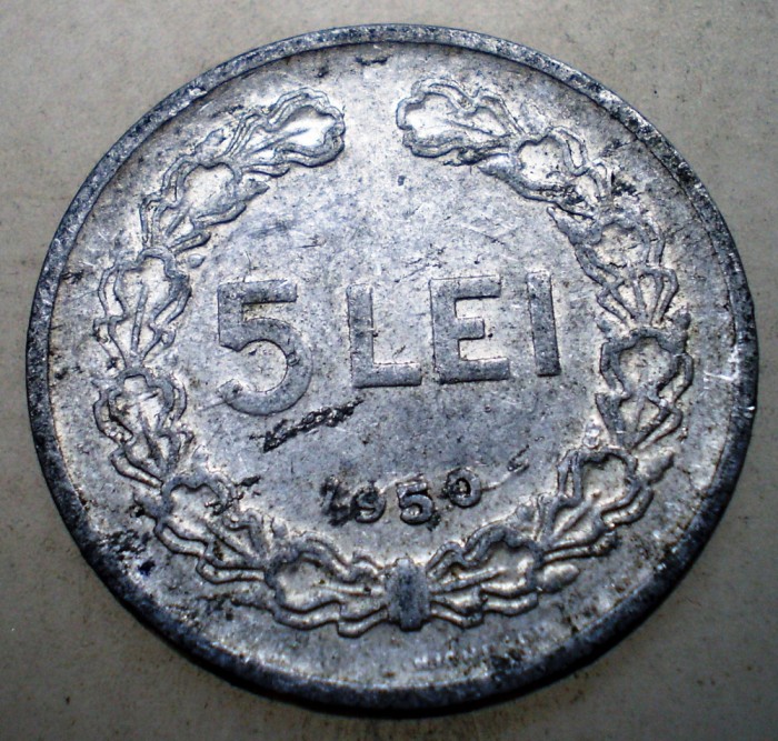 7.903 ROMANIA RPR 5 LEI 1950