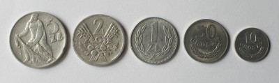 Moneda veche Polonia Lot x 5 piese valori diferite foto