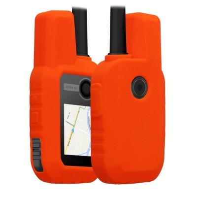 Husa de protectie Kwmobile pentru Garmin Alpha 10, Portocaliu, Silicon, KWM000025BL002C foto