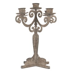 Sfesnic lumanari metal gri vintage 21x21x26 cm