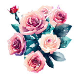 Cumpara ieftin Sticker decorativ, Trandafiri, roz, 60 cm, 10256ST, Oem