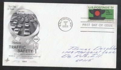 United States 1965 Traffic safety FDC K.630 foto