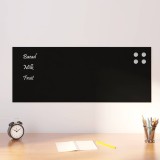 vidaXL Tablă magnetică de perete neagră 100x40 cm, sticlă securizată