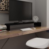 VidaXL Stand TV/Suport monitor din sticlă, 100x30x13 cm, negru