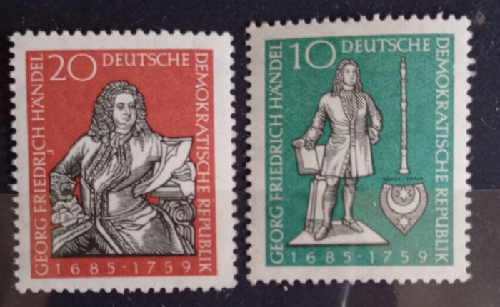 Germania DDR 1959 F.Handel Compozitor, statuie Handel serie nestampilata
