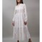 ROCHIE BOHO CHIC LUNGA TIP CAMASA CU BRODERIE CHARME Alb S-M