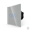 Intrerupator touch simplu cu variator, Luxion LXD-MT-D101G-GY, incastrat, rama din sticla inclusa, gri