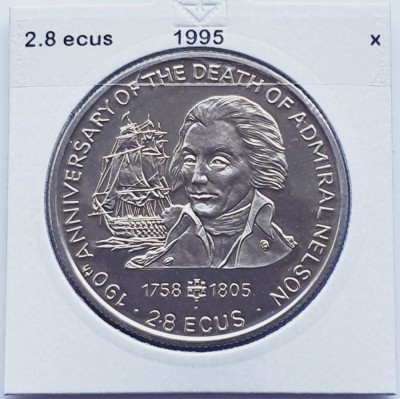 2911 Gibraltar 2.8 ECUs 1995 Elizabeth II (Nelson and HMS Victory) km 494 foto