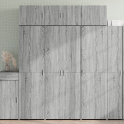 vidaXL Dulap de depozitare, sonoma gri, 70x42,5x225, lemn prelucrat 3281327 foto