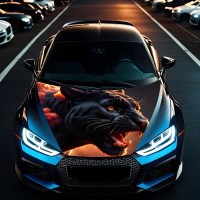 Folie Capota Auto &amp;quot;Hood Art&amp;quot; rezistenta la exterior, marime L (180 x 130cm) - Cod: AVX-CAPOTA-028L foto