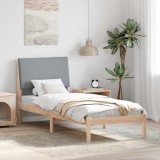 VidaXL Cadru de pat Maro și gri deschis 75 x 190 cm Lemn masiv de pin 878789
