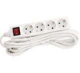 Prelungitor cu 4 prize si intrerupator, cablu 3x1.5 mm&sup2;, 5 m, Rebel
