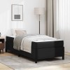 VidaXL Cadru de pat cu saltea Negru 90 x 190 cm Piele artificială