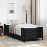 vidaXL Cadru de pat cu saltea Negru 90 x 190 cm Piele artificială