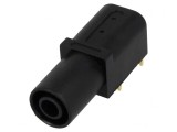 Soclu banană 4mm negru aurit PCB izolat 24A 33,6mm
