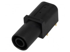 Soclu banană 4mm negru aurit PCB izolat 24A 33,6mm