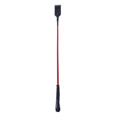 Cravasa Devil Sticks Slapper Crop din Piele Naturala, Rosu/Negru, 72 cm foto