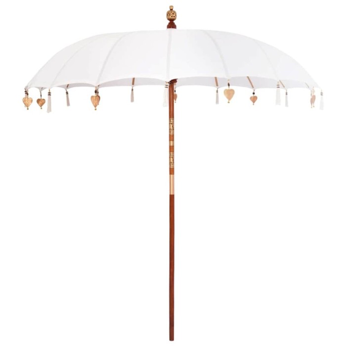 vidaXL Umbrelă de soare Manual Crem x 250 cm Bumbac și lemn masiv