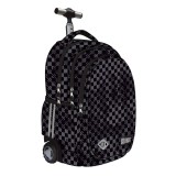 Cumpara ieftin Ghiozdan Troler ST.Right, colectia Chessboard Crush, TB01, roti silicon, 44x32x25 cm